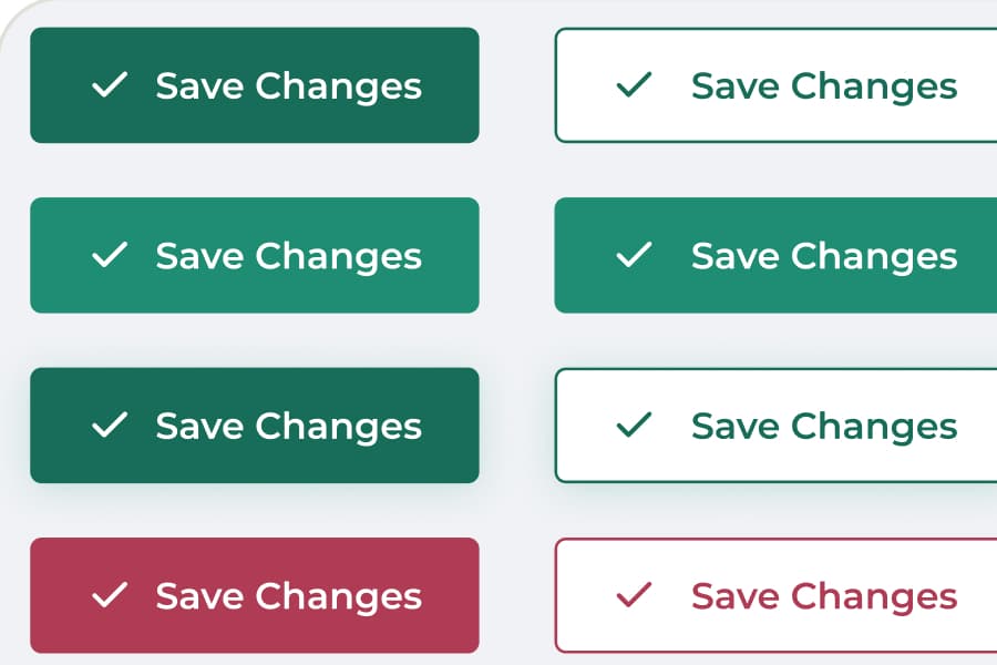 Save Changes button in filled and outlined variants across four colour states