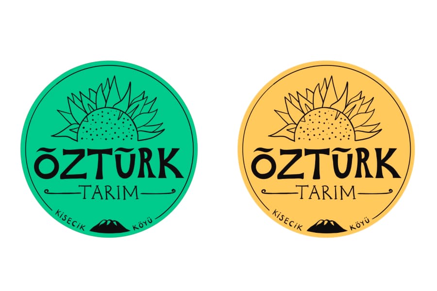 Circular Ozturk Tarim farm logo marks in green and yellow