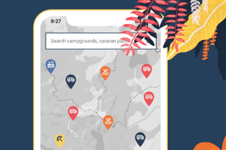 Camphere camping app design