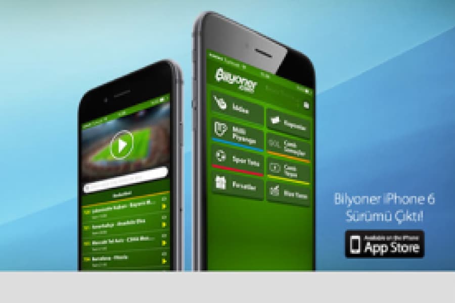 Bilyoner loyalty catalogue promotion showing the Bilyoner app on an iPhone