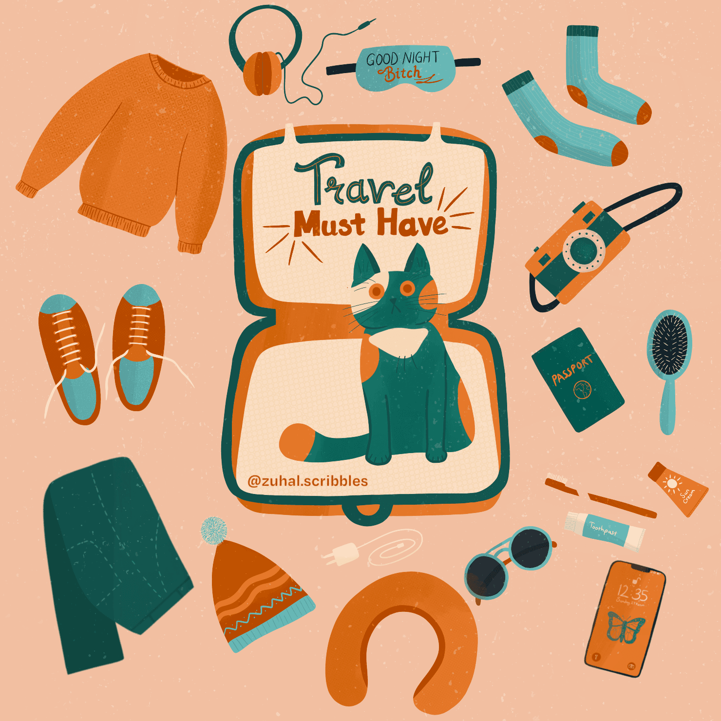 Illustration of travel must-haves